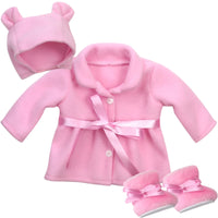 Winter Set 3-pc Coat Boots Hat Fits 15" Bitty Baby American Girl Doll Clothing0