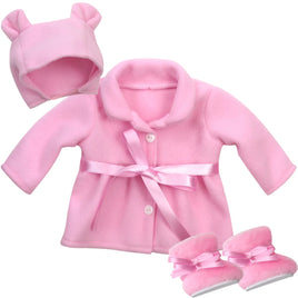Winter Set 3-pc Coat Boots Hat Fits 15" Bitty Baby American Girl Doll Clothing0