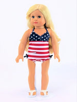 American Flag Bathing Suit And Cover Fits 18" American Girl Doll Clothing1