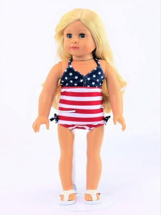 American Flag Bathing Suit And Cover Fits 18" American Girl Doll Clothing1