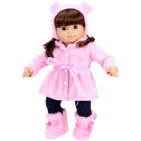 Winter Set 3-pc Coat Boots Hat Fits 15" Bitty Baby American Girl Doll Clothing1