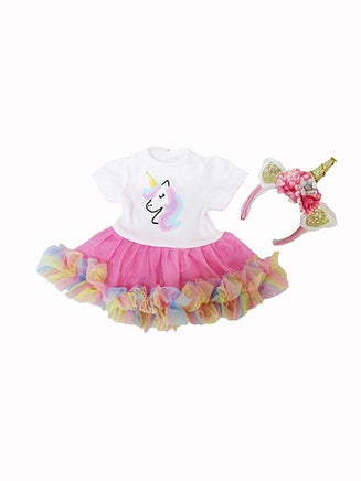 Rainbow Unicorn Dress Headband Fits 18" American Girl Doll Clothing1