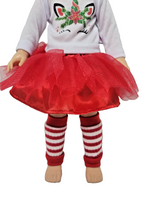 Christmas Unicorn Skirt Set Fits 14.5" Wellie Wisher American Girl Doll Clothing1