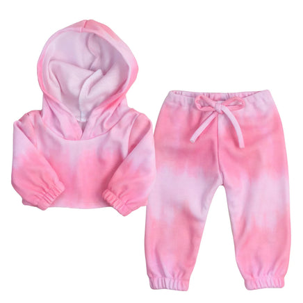 Pink Tie Dye Crop Hoodie & Sweatpants Fits 18" American Girl Doll Clothing1