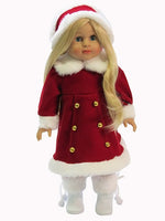 Red And White Coat Headpiece Fits 18" American Girl Doll Clothing1