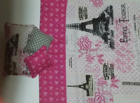 Hot Pink Paris Handmade Reversible Bedding 4pc Fits 14.5" Wellie Wisher Dolls 3
