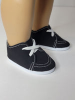 Black Boat Shoes Fits 18" American Girl Doll Clothes Shoes1