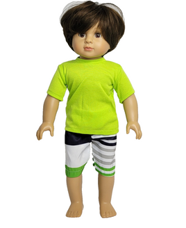 Green Swim Shorts Set Fits 18" American Girl Doll Clothing0