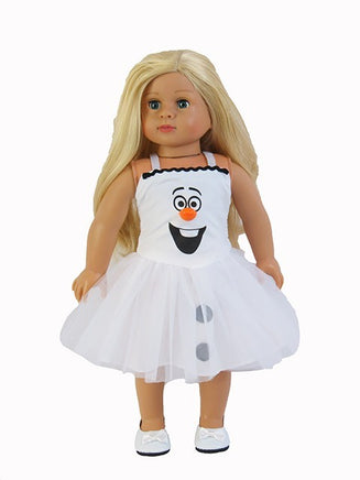 White Happy Snowman Dress Fits 18" American Girl Doll Clothing1