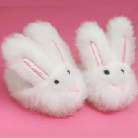 White Fuzzy Bunny Slippers Fits 18" American Girl Doll Clothing Shoes0