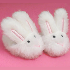 White Fuzzy Bunny Slippers Fits 18" American Girl Doll Clothing Shoes0