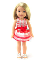 Polka Dot and Stripes Dress Fits 14.5" Wellie Wisher American Girl Doll Clothing0