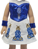 Blue Irish Dance Dress Fits 14.5" Wellie Wisher American Girl Doll Clothing1