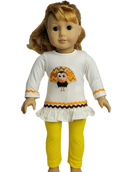 Thanksgiving Turkey Fall Pant Set Fits 18" American Girl Doll Clothing0