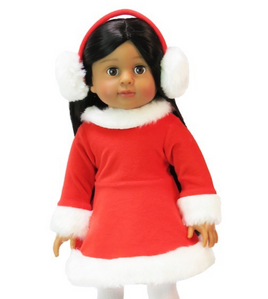 Red And White Figure Skater Dress Earmuffs  Fits 18" American Girl Doll Clothing0