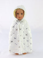 White Fur Sequin Cape Coat Fits 14.5" Wellie Wisher American Girl Doll Clothing0