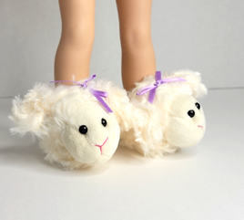 Little Lamb Slippers Fits 14.5" Wellie Wisher American Girl Doll Shoes0