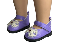 Purple Bow Dress Shoes Fits 14.5" Wellie Wisher American Girl Doll Shoes1