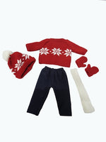 Red And White Sweater Pant Set Hat Mittens Fits 18" American Girl Doll Clothing1