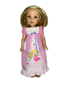 Pink Fairy Nightgown Fits 14.5" Wellie Wisher American Girl Doll Clothing0