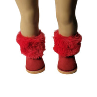 Red Fur Boots Fits 18" American Girl Doll Clothes Shoes0