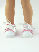 Pink Canvas Sneakers Fits 14.5" Wellie Wisher American Girl Doll Shoes0