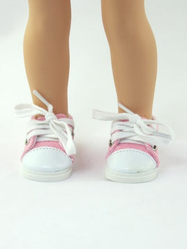 Pink Canvas Sneakers Fits 14.5" Wellie Wisher American Girl Doll Shoes0