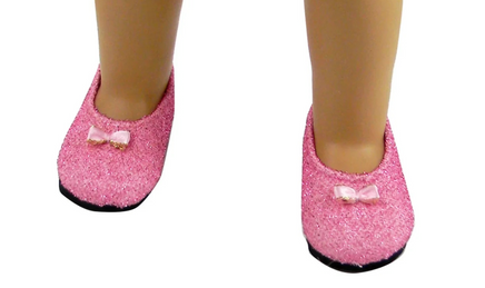 Pink Glitter Dress Shoes Fits 18" American Girl Doll Clothing Shoes0