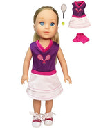 Tennis Dress Racket Ball Fits 14.5" Wellie Wisher American Girl Doll Clothing0