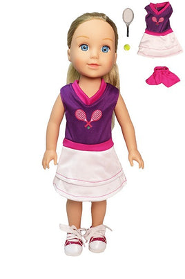 Tennis Dress Racket Ball Fits 14.5" Wellie Wisher American Girl Doll Clothing0