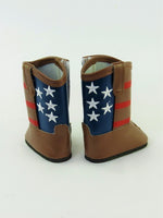 Brown American Flag Cowboy Boots Fits 18" American Girl Doll Clothing Shoes2