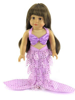 Lavender Sequin Mermaid Costume Fits 18" American Girl Doll Clothing0