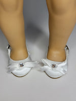 White Satin Bow Dress Shoes Fits 18" American Girl Doll Clothes Shoes1