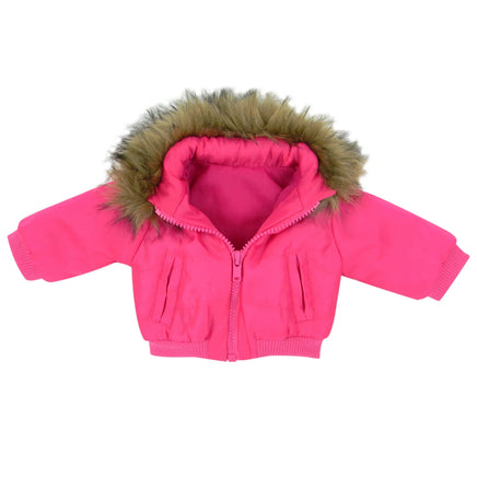 Hot Pink Fur Trimmed Puffy Jacket Fits 18" American Girl Doll Clothes1