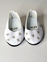 White Star Flat Dress Shoes Fits 18" American Girl Doll Clothing Shoes1