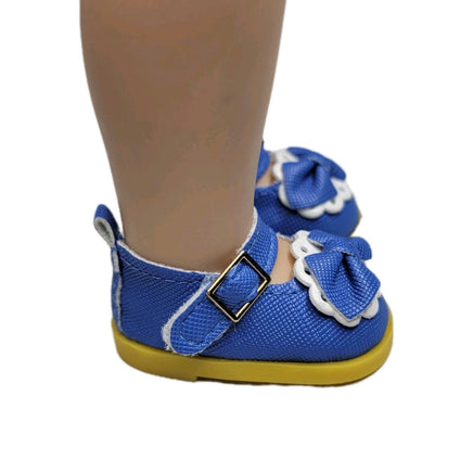 Blue Bow Mary Jane Dress Shoes Fits 14.5" Wellie Wisher American Girl Doll Shoes2