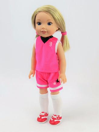 Pink Basketball Uniform Fits Wellie Wishers 14.5" American Girl Clothes0