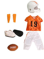 Orange Football Uniform Helmet Shoes Fits 18" American Boy Girl Doll Clothing1