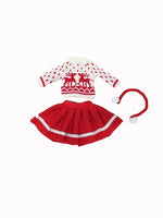 Red Reindeer Skirt Set Fits 14.5" Wellie Wisher American Girl Doll Clothing1