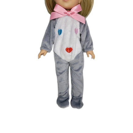 Grey Bunny Hearts Costume Fits 14.5" Wellie Wisher American Girl Doll Clothing2