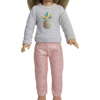 Pink Polka Dot Pant Set Fits 14.5" Wellie Wisher American Girl Doll Clothes1