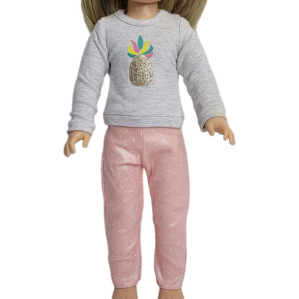 Pink Polka Dot Pant Set Fits 14.5" Wellie Wisher American Girl Doll Clothes1