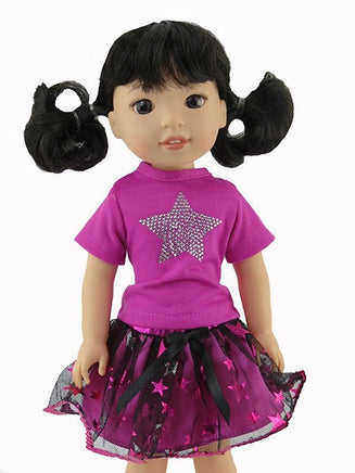 Super Star Tutu Skirt Set Fits 14.5" Wellie Wisher American Girl Doll Clothing0