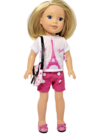 Paris Eiffel Tower Outfit Fits 14.5" Wellie Wisher American Girl Doll Clothing0