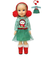 Penguin Christmas Dress Fits 14.5" Wellie Wisher American Girl Doll Clothing0