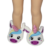 Unicorn Slippers Fits 14.5" Wellie Wisher American Girl Doll Shoes0