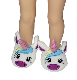 Unicorn Slippers Fits 14.5" Wellie Wisher American Girl Doll Shoes0