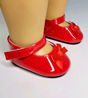 Red Bow Dress Shoes Fits 18" American Girl Doll Clothes Shoes1