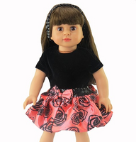 Rose Print Sequin Skirt Set Fits 18" American Girl Doll Clothing0