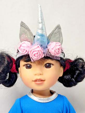 Blue Nightgown Unicorn Fits 14.5" Wellie Wisher American Girl Doll Clothes2